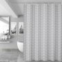 Shower curtain (width 180 cm x height 200 cm) — geometric grey pattern