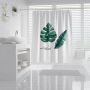 Shower curtain (width 180 cm x height 200 cm) — green leaves pattern