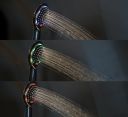 Shower head with LED temperature display - black
