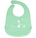 Silicone bib with a pocket for children - green, giraffe