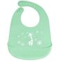Silicone bib with a pocket for children - green, giraffe
