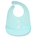 Silicone bib with a pocket for children - mint, giraffe