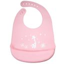 Silicone bib with a pocket for children - pink, giraffe