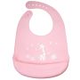 Silicone bib with a pocket for children - pink, giraffe