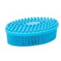 Silicone brush for washing children - blue
