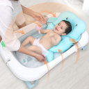 Silicone folding baby bath tub - blue
