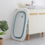 Silicone folding baby bath tub - blue