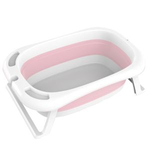 Silicone folding baby bath tub - pink