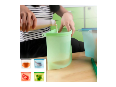 Silicone food bag - green