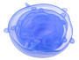Silicone food covers (universal) 6 pcs - blue