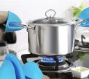 Silicone kitchen gloves / clamp / gripper (2 pieces) - blue