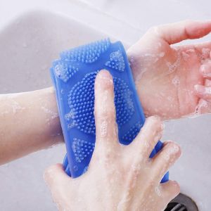 Silicone massager for washing the back, legs, feet - blue