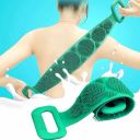 Silicone massager for washing the back, legs, feet - green