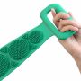 Silicone massager for washing the back, legs, feet - green