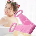 Silicone massager for washing the back, legs, feet - pink