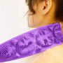 Silicone massager for washing the back, legs, feet - purple