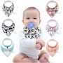 Sling / bib with a pacifier hanger - salmon