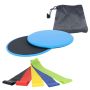 Slip discs + 5 pcs of exercise gums - blue