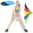 Slip discs + 5 pcs of exercise gums - blue