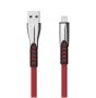 SOMOSTEL KABEL USB IPHONE 2.4A CZERWONY 2400MAH QUICK CHARGER QC 3.0 1M POWERLINE METALOWE WTYKI BW02