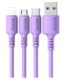 SOMOSTEL KABEL USB MICRO 3A SOMOSTEL FIOLETOWY 3100MAH QUICK CHARGER 1.2M POWERLINE SMS-BP06 MACARON SMS-BP06 F
