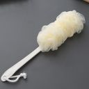 Sponge, brush, back washer on the handle - white