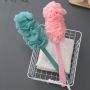 Sponge / washer for washing the back with a handle - green