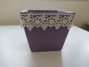 Square pot made of glazed ceramics, purple, - 12 cm - RUSTIC collection
