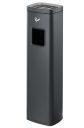 Standing litter bin with ashtray - black