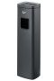 Standing litter bin with ashtray - black