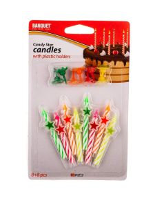 Star candles 8+8pcs
