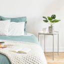 Stolik okrągły metalowy w stylu Loft - biały