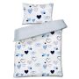 Stroller set 3in1 - blue hearts, POLISH PRODUCT 100% COTTON