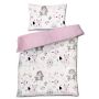 Stroller set 3in1 - pink bunnies, POLISH PRODUCT 100% COTTON