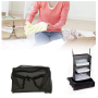 Suitcase organizer with the option of hanging it into the closet.