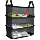 Suitcase organizer with the option of hanging it into the closet.