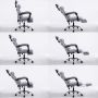 Swivel armchair with footrest and headrest - black