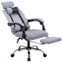 Swivel armchair with footrest and headrest - gray