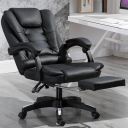 Swivel armchair with massager and footrest- black