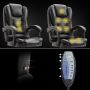 Swivel armchair with massager and footrest- black