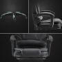Swivel armchair with massager and footrest- black