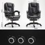 Swivel armchair with massager and footrest- black