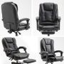 Swivel armchair with massager and footrest - chrome