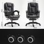 Swivel armchair with massager and footrest - chrome