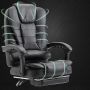 Swivel armchair with massager and footrest - chrome