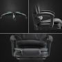 Swivel armchair with massager and footrest - chrome