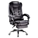 Swivel armchair with massager and footrest - chrome