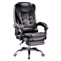 Swivel armchair with massager and footrest - chrome