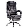Swivel armchair with massager and footrest - chrome