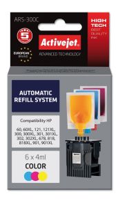 System uzupełnień Activejet ARS-300C (zamiennik HP703, HP704, HP300, HP301, HP901; 6 x 4 ml; kolor)